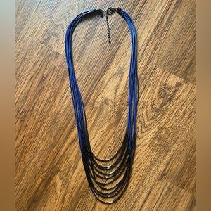 Women’s Natasha Long Blue and Silver Necklace